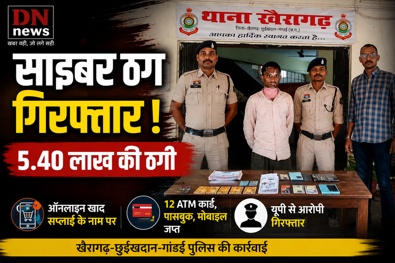 ऑनलाइन खाद सप्लाई के नाम पर 5.40 लाख की ठगी, यूपी से आरोपी गिरफ्तार
