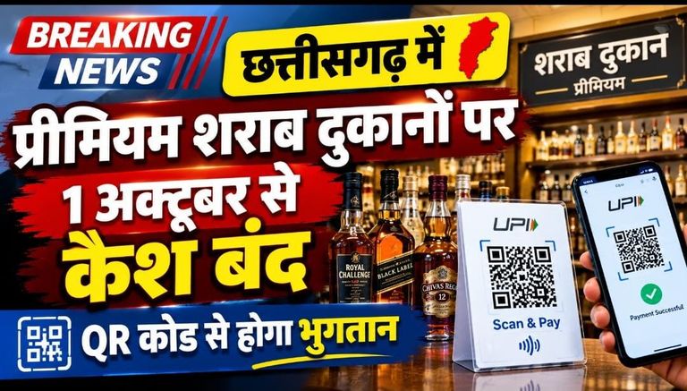 छत्तीसगढ़ में प्रीमियम शराब दुकानों पर 1 अक्टूबर से कैश बंद, QR कोड से होगा भुगतान