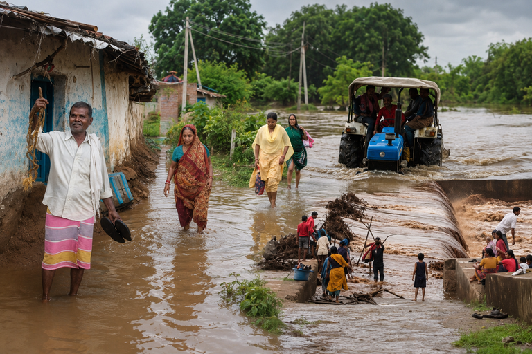 खैरागढ़. झमाझम बारिश से लोगों को मिली राहत, कई इलाकों में जलभराव; उफनती नदी पार करते किसान परिवार का वीडियो वायरल