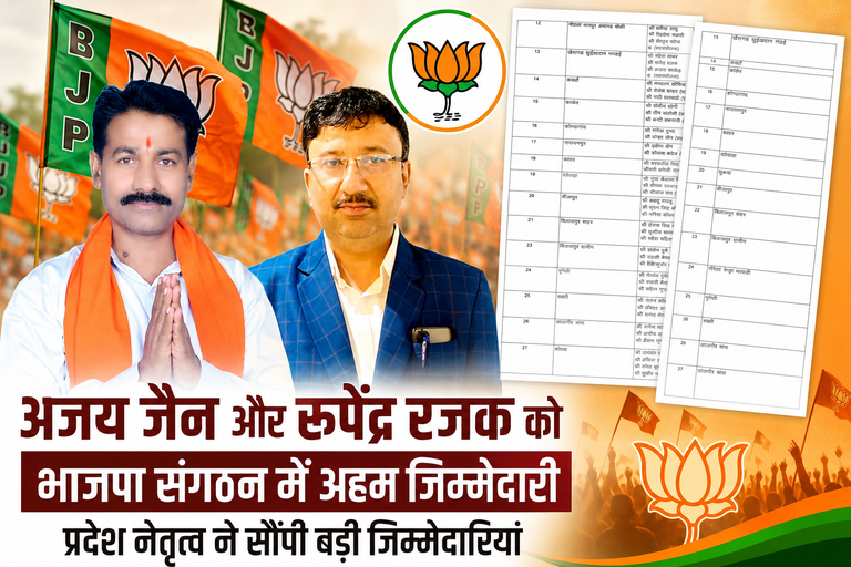 खैरागढ़. भाजपा संगठन में बढ़ा अजय जैन और रूपेंद्र रजक का कद, प्रदेश नेतृत्व ने सौंपी अहम जिम्मेदारियां