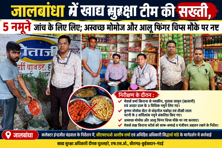 खैरागढ़. जालबांधा में खाद्य विभाग की दबिश: किराना दुकानों से नमकीन-दाल के सैंपल, अस्वच्छ मोमोज और आलू फिंगर चिप्स कराए नष्ट