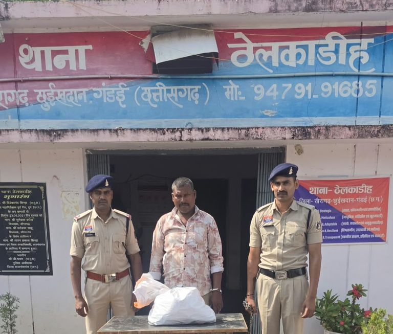 खैरागढ़. शराब तस्करी पर ठेलकाडीह पुलिस की कार्रवाई, 9.540 लीटर शराब जब्त कर आरोपी को भेजा जेल