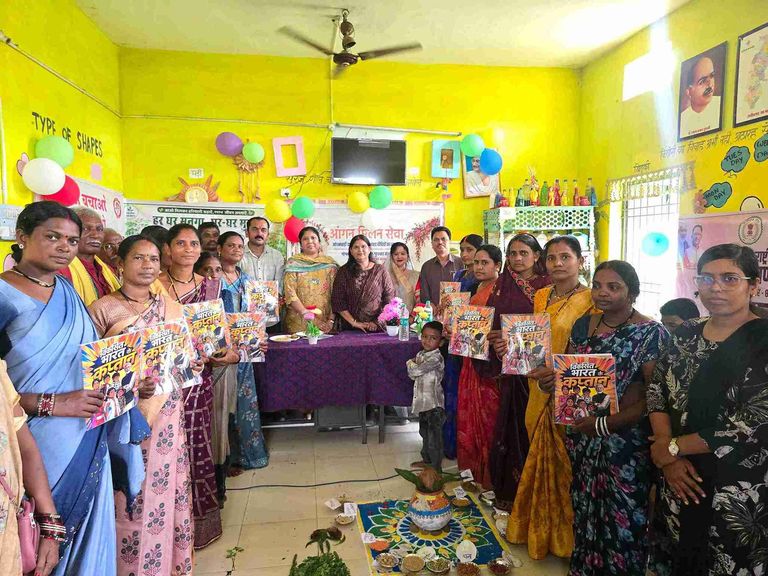 गंडई. ढाबा में पोषण का संदेश: माताओं को नियमित आहार लेने की अपील, आंगनबाड़ी को जनभागीदारी से संवारने का आह्वान